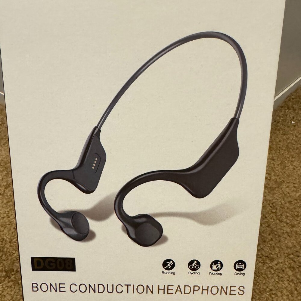 DG078 Bone Conduction Wireless Headphones w/ USB charger Navy Blue New in Box